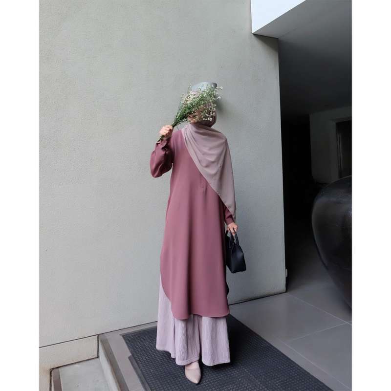Jual PAKAIN TUNIK MUSLIMAH WANITA LONG TUNIK WANITA SHELBY ATASAN