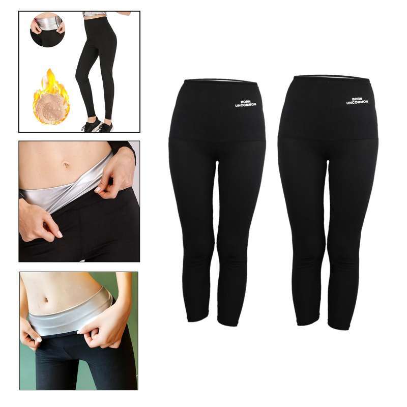 Promo 2x Women High Waist Sauna Pants 