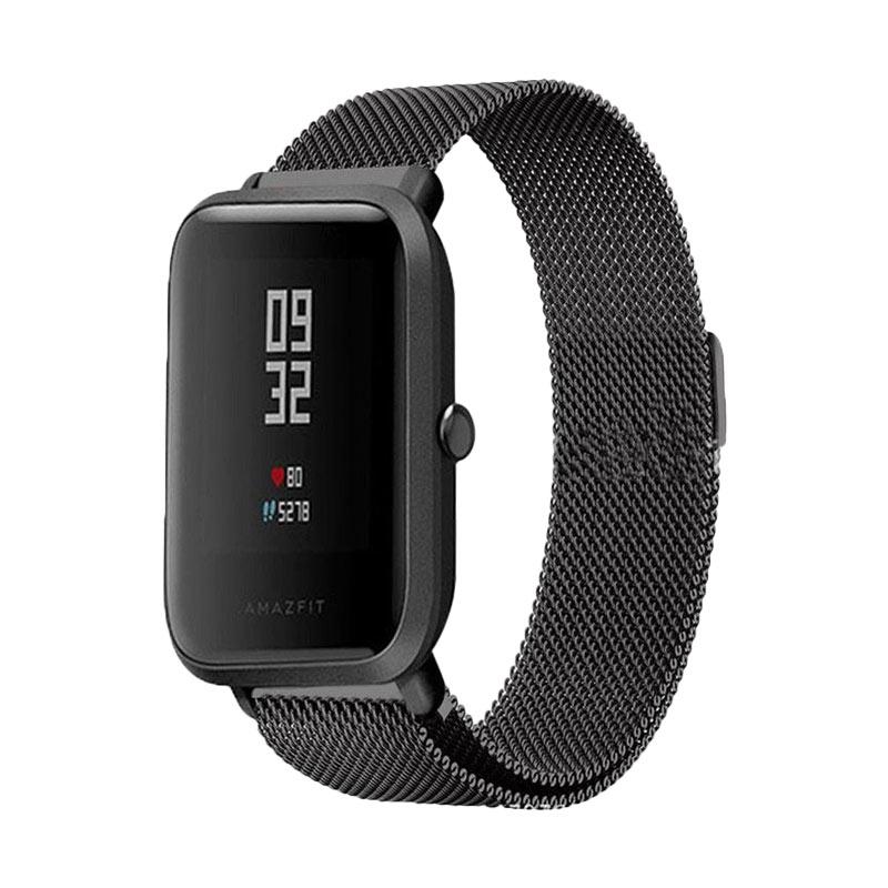 Milanese Magnetic Loop Stainless Steel Strap for Xiaomi Huami Amazfit Bip  Black