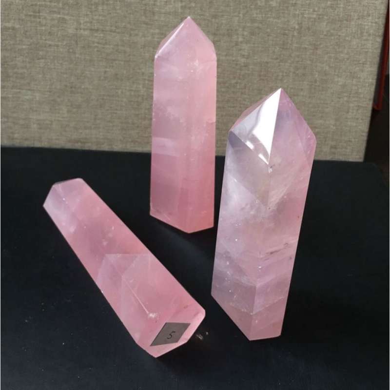 40-100mm Natural Rock Pink Rose Quartz Crystal Wand Point Healing Mineral S H9I8