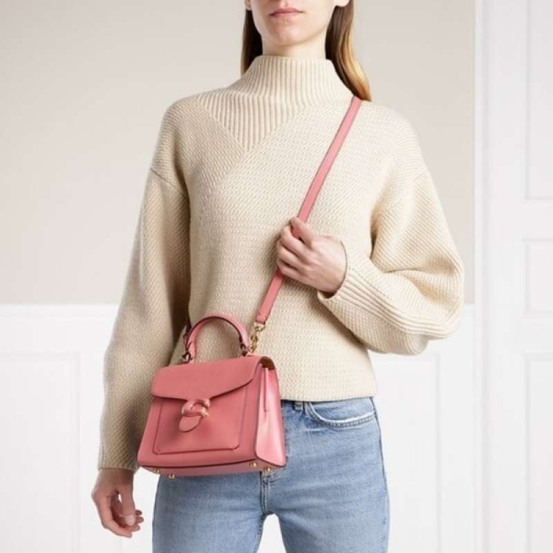 coach leather tabby top handle 20 in pebble leather