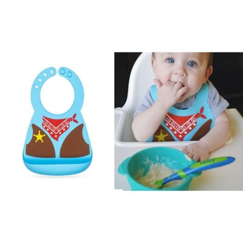 Jual Nuby 3d Silicone Bib Cowboy Necklace Dress Suit Soft Silicone