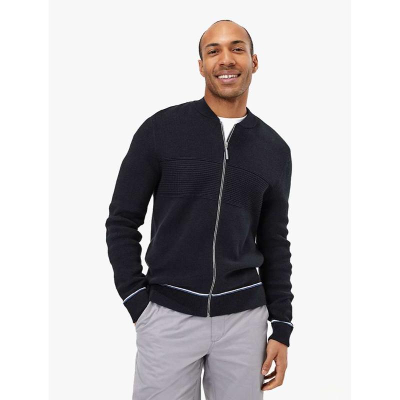 bomber jacket and sweater