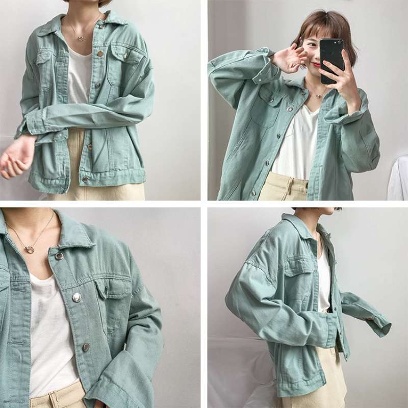 Jaket denim korea on sale