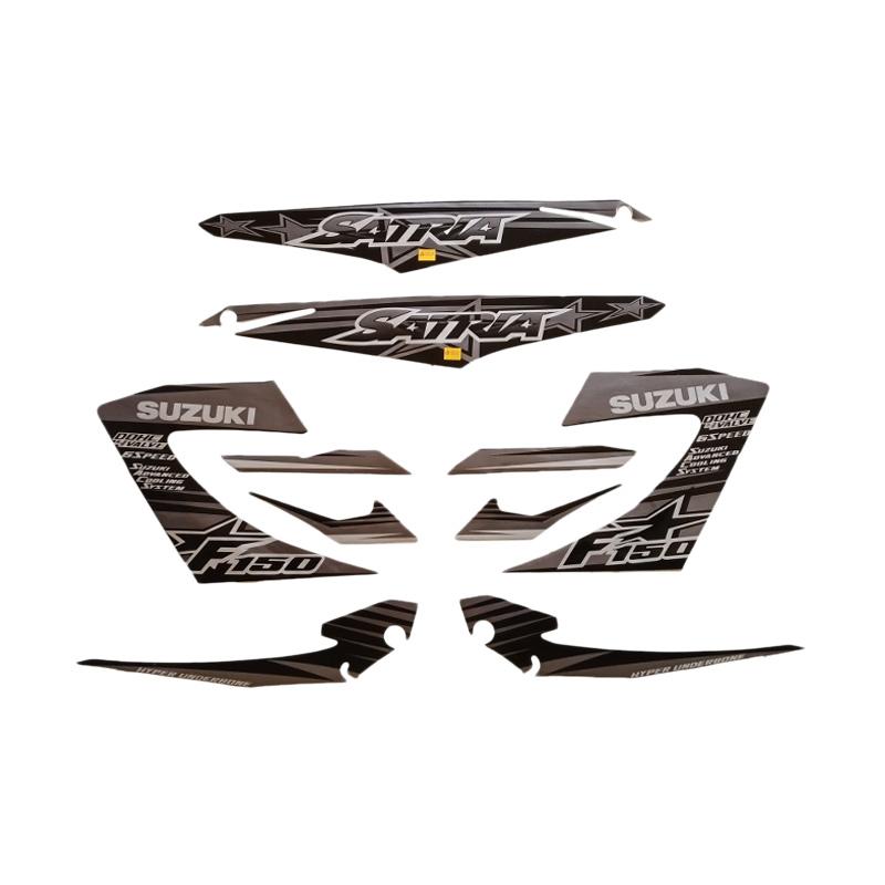 Idola Striping Motor For Suzuki Satria Fu 2014 Full Hitam Silver