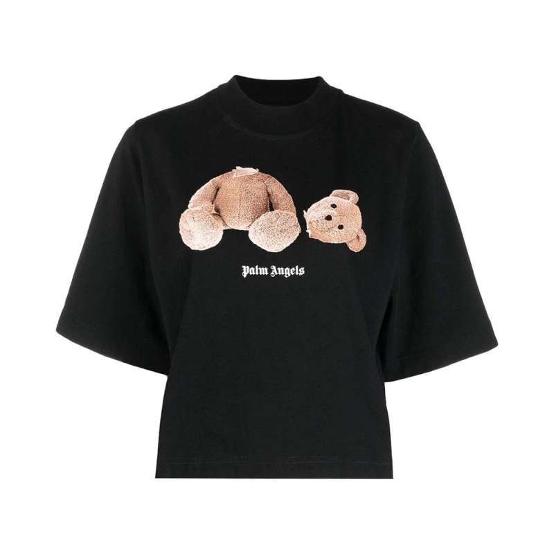 Promo Palm Angels Cropped Bear Print T 