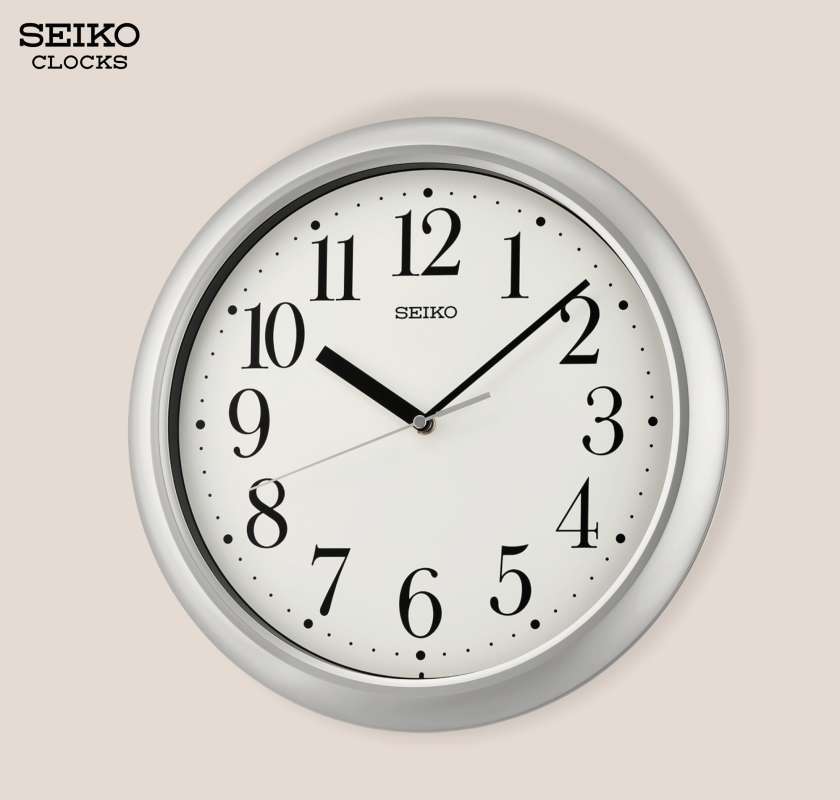 SEIKO Elegant Analog Wall Clock Metallic Silver QXA787-S Original Jam  Dinding