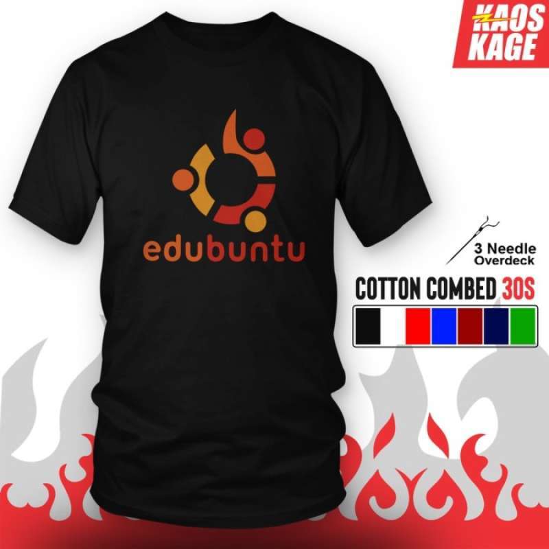 Jual Kaos Baju Distro EDUBUNTU / Logo Operating System - L Biru di Seller  Depoperssss - | Blibli