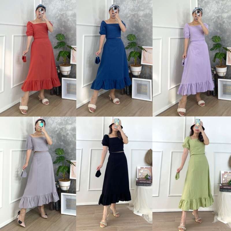Promo KUROTA SHOP DRESS PAKAIAN SET WANITA HEE YOUNG SET CROP TOP