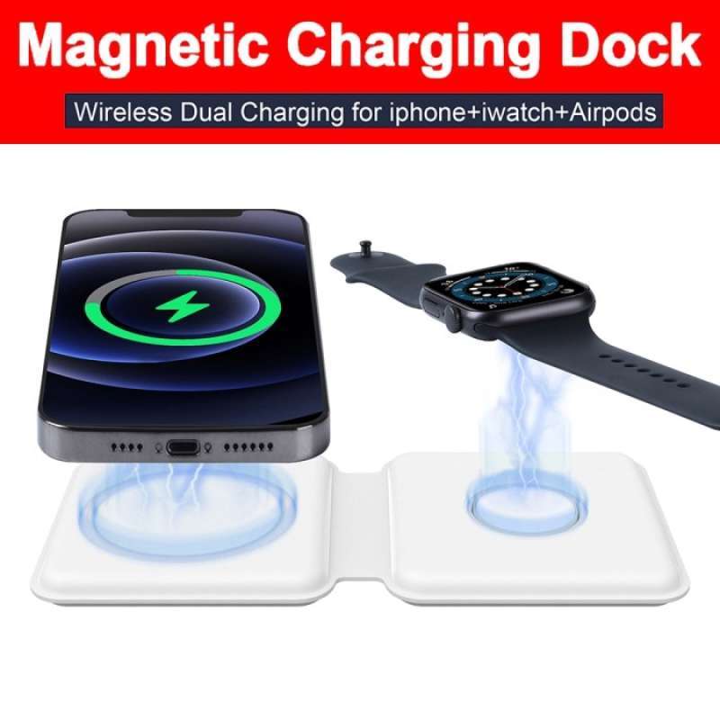 Jual MAGSAFE CHARGER 2 IN 1 APPLE MAGSAFE APPLE WATCH FAST CHARGING di  Seller WHIZ SHOP - Indonesia | Blibli