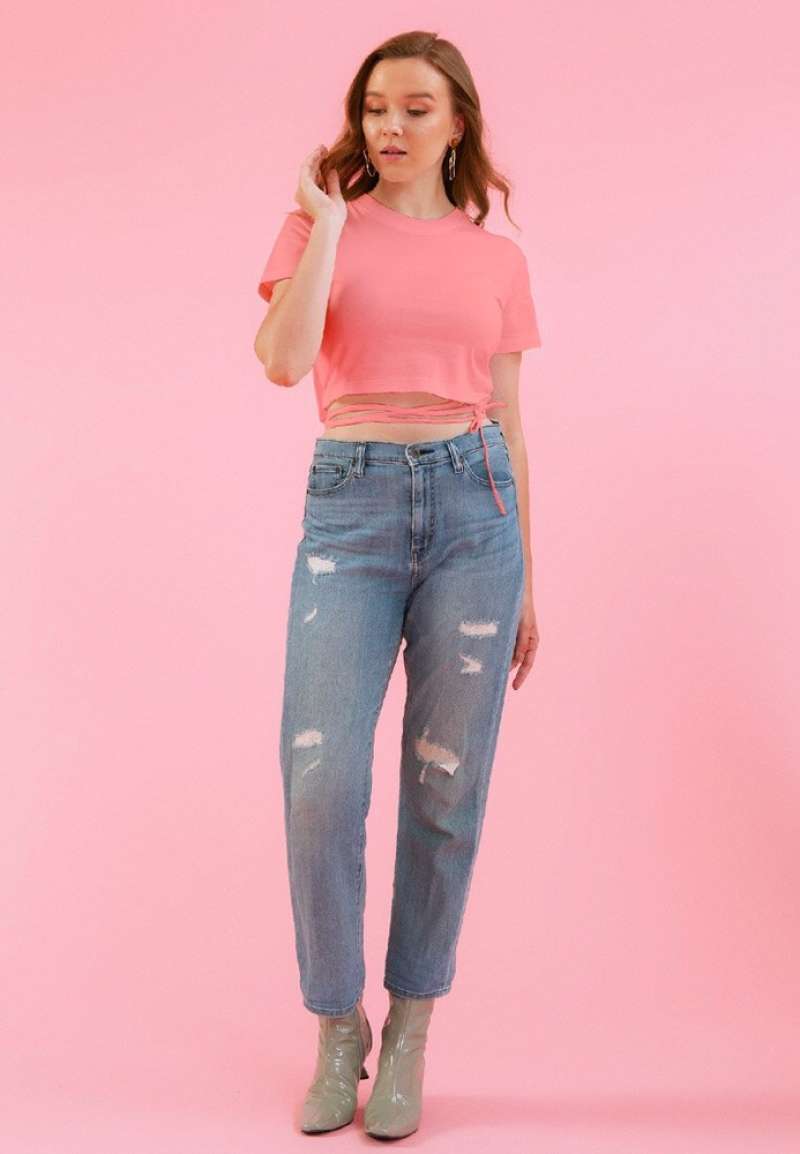 Jual Qlassule kaos Crop Tee with Frill 
