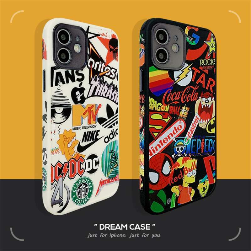 FREE ONGKIR Fashion Astronaut Nasa AJ Label Metal Plating Square Metal  Plating Phone Case IPhone 12 11 Pro Max Xs Max XR 8 7 Plus Square