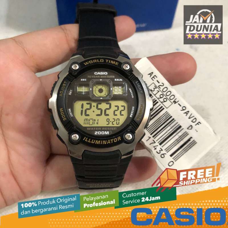 Promo CASIO ORIGINAL - CASIO AE-2000W-9A - JAM TANGAN PRIA JAM PRIA -  RUBBER CASIO AE 2000W 9A 2000 W AE2000 di Seller JAMDUNIA Official Store -  Kota Tangerang Selatan, Banten | Blibli