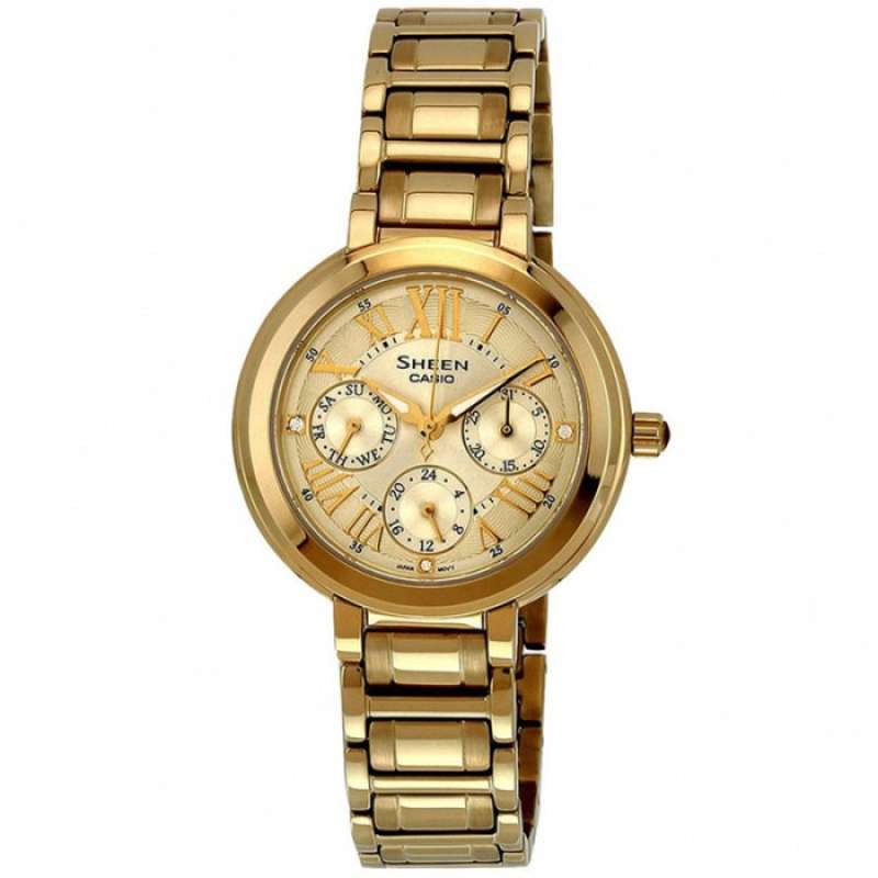 CASIO ORIGINAL CASIO SHEEN SHE 3034GD 9A JAM TANGAN WANITA JAM WANITA CT STAINLESS FAMILY NAME SALAH CASIO SHE 3034GD 9A 3034 GD SHE3034