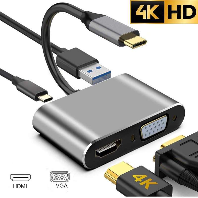 Promo FREE ONGKIR USB C to HDMI 4 IN 1 
