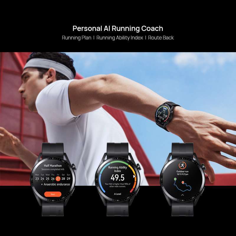 Promo HUAWEI Watch GT 3 46MM Smartwatch | All-Day SpO2 Monitoring | 100+  Workout Modes | AI Running Coach - Black di Seller Huawei Official Store -  Kota Jakarta Selatan, DKI Jakarta | Blibli