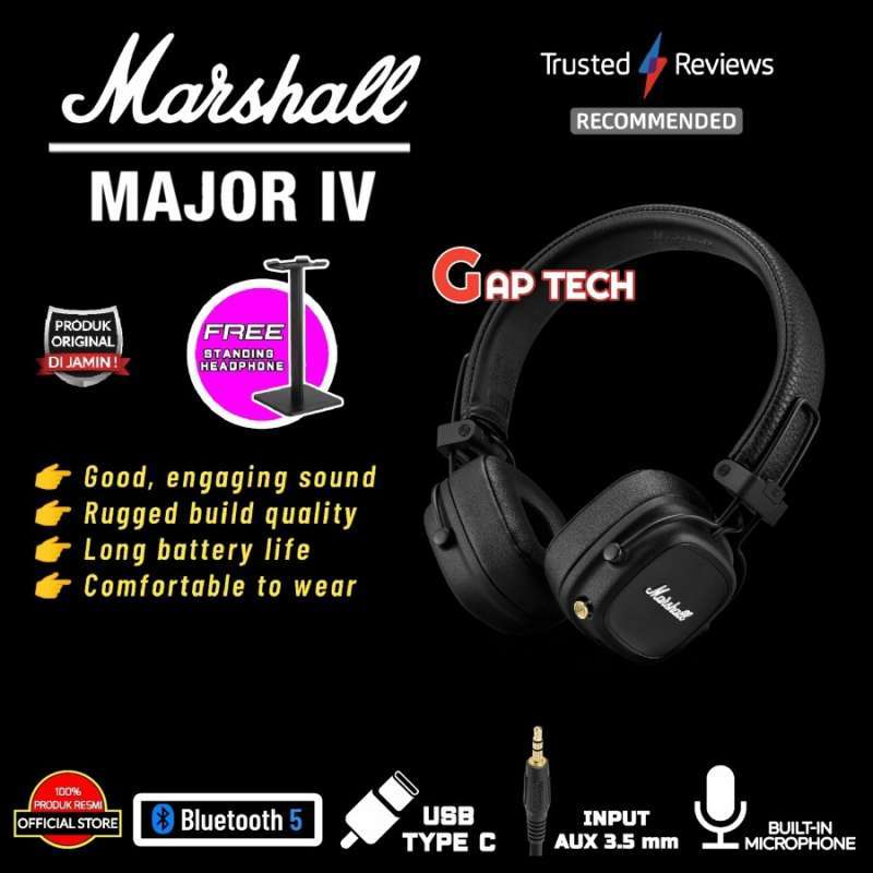 Jual Marshall Major IV / Major 4 Iconic On-Ear Bluetooth Headphone Original  di Seller Gap Tech Official Store - Kota Jakarta Pusat, DKI Jakarta | Blibli
