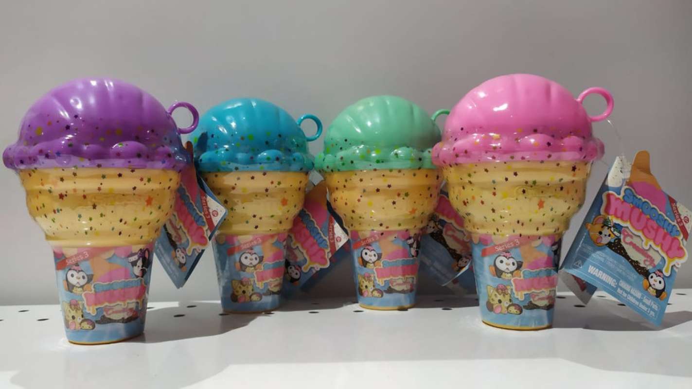 Sale Mainan Smooshy Mushy Ice Cream Cone Pink Blue Green Original