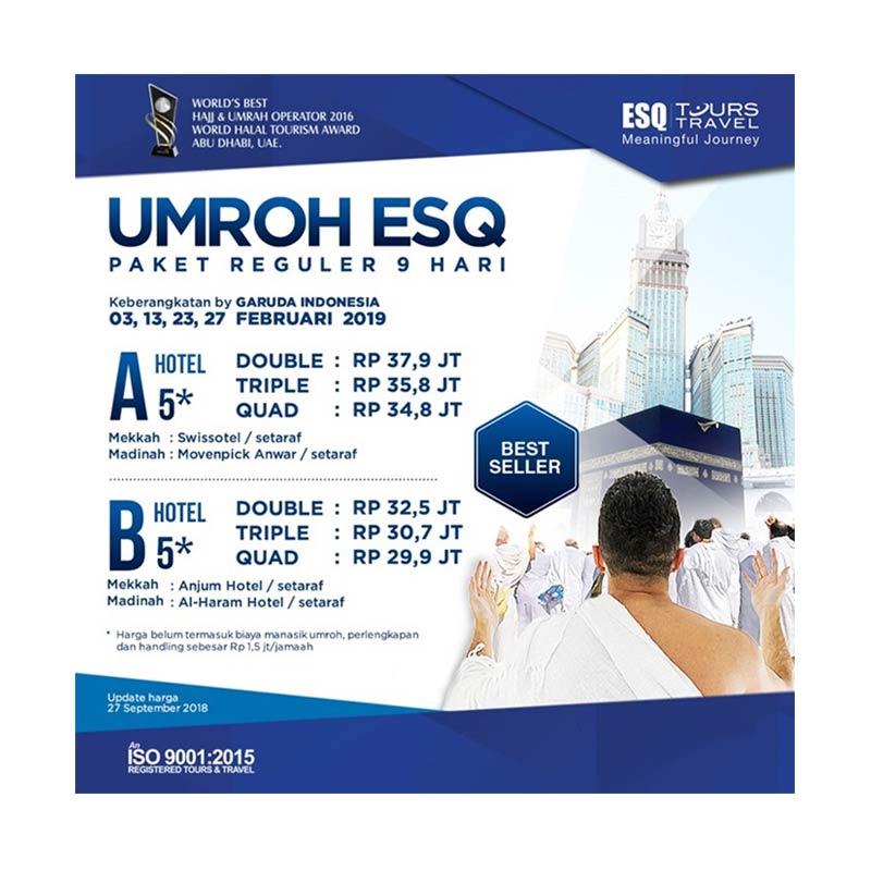 Jual Esq Tour Travel Umroh Akbar Bersama Dr Hc Ary Ginanjar Agustian Paket A Online April 2021 Blibli