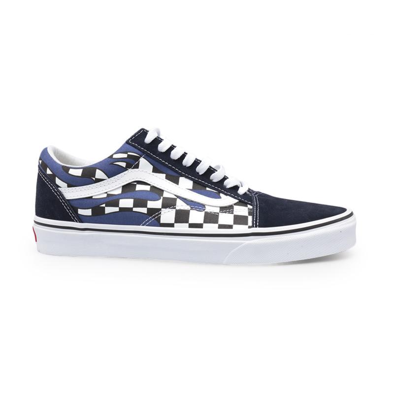 checker flames vans