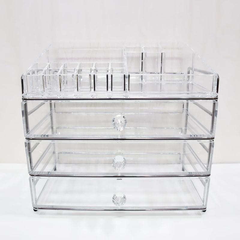 Jual Acrylic Organizer Syas06cl Tempat Makeup 3 Drawer Stainless