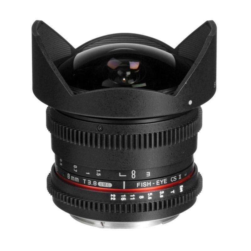 samyang 8mm t3 8 umc fish eye cs ii vdslr lensa kamera for canon black