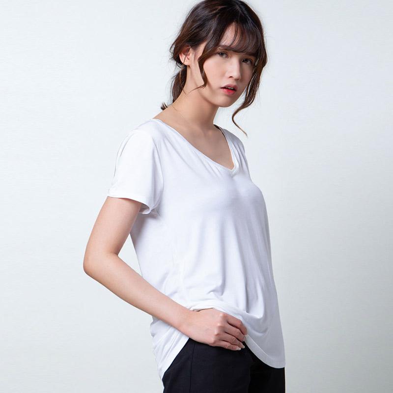 Merongshop Polos V-Neck Kaos Wanita 