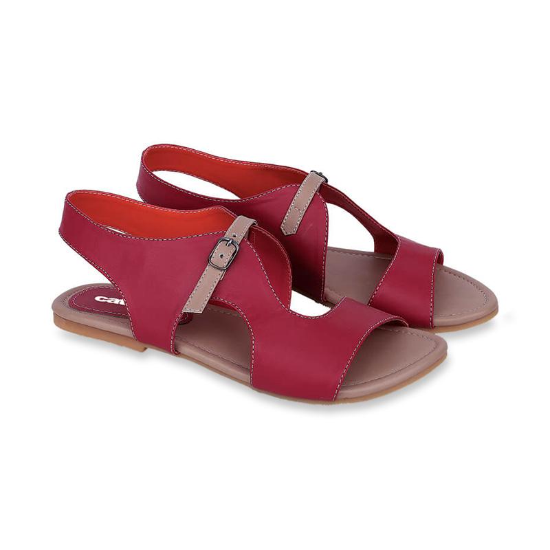 red casual sandals