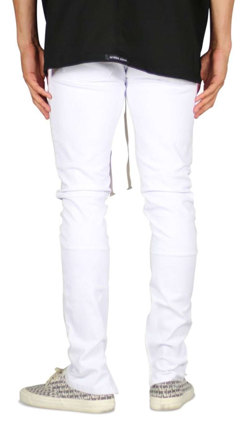 Promo Hyper Denim White Zipper Pant 