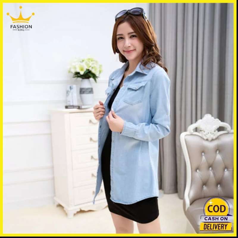 Jual Tunik Jeans Wanita Tebal Tersedia 2 Warna Model Dress Denim