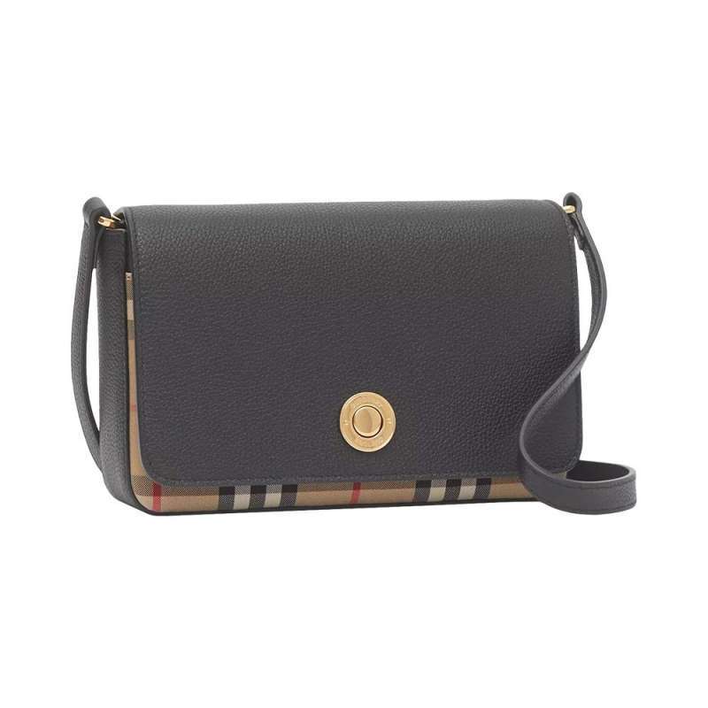 Burberry small leather and vintage check crossbody bag outlet