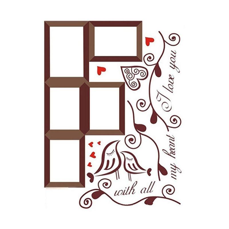 Jual Bluelans Removable Loving Bird Heart Family Photo Frame Wall