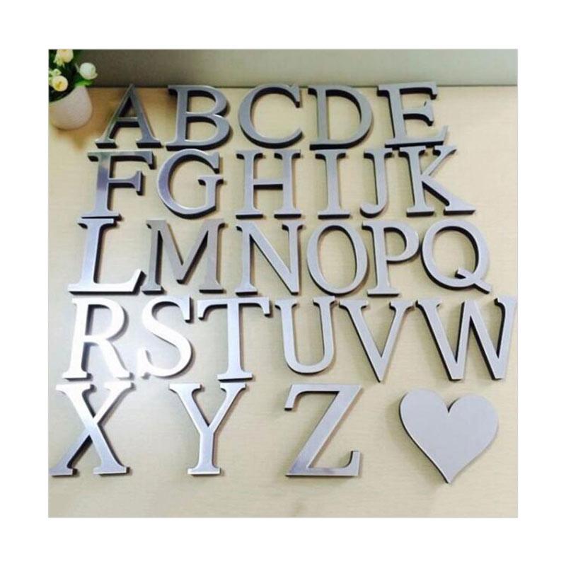 Jual Bluelans Popular Wedding English Love Letters Home Decor 3d Mirror Wall Stickers Alphabet F Online November 2020 Blibli Com