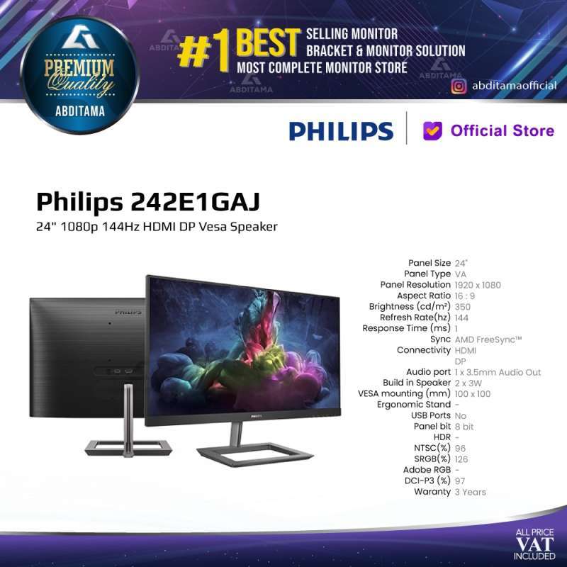 Promo Monitor LED Philips 242E1GAJ 24 