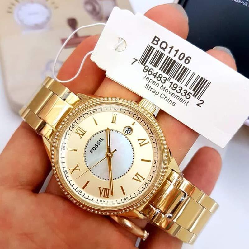 Promo Fossil Blythe Bq1108/06 Roman Mop Crystal Jam Tangan Wanita