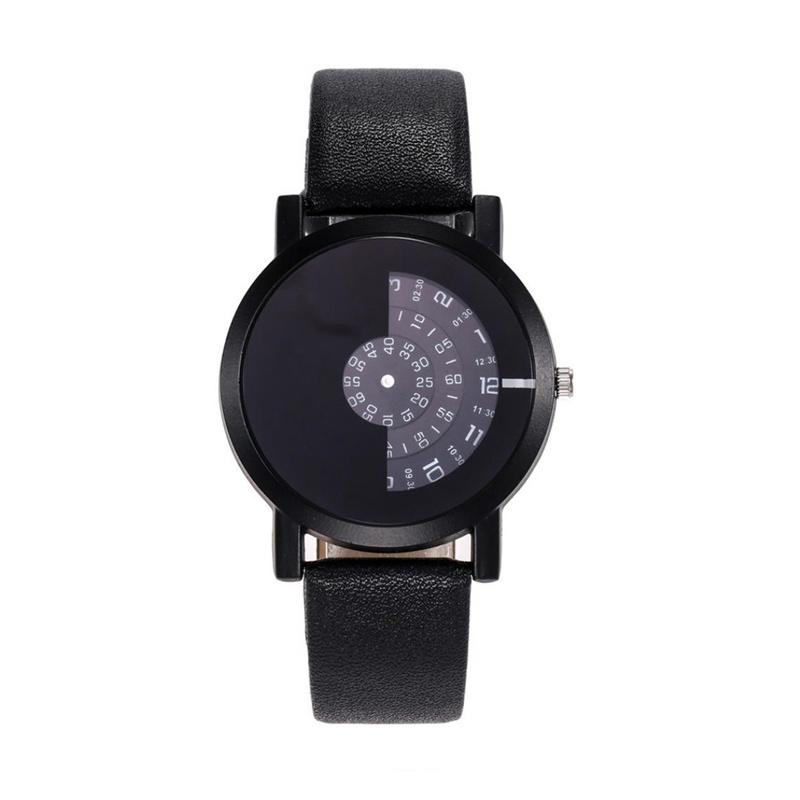 Bluelans Fashion Women Faux Leather Band Creative Dial Analog Quartz Wrist Watch Gift