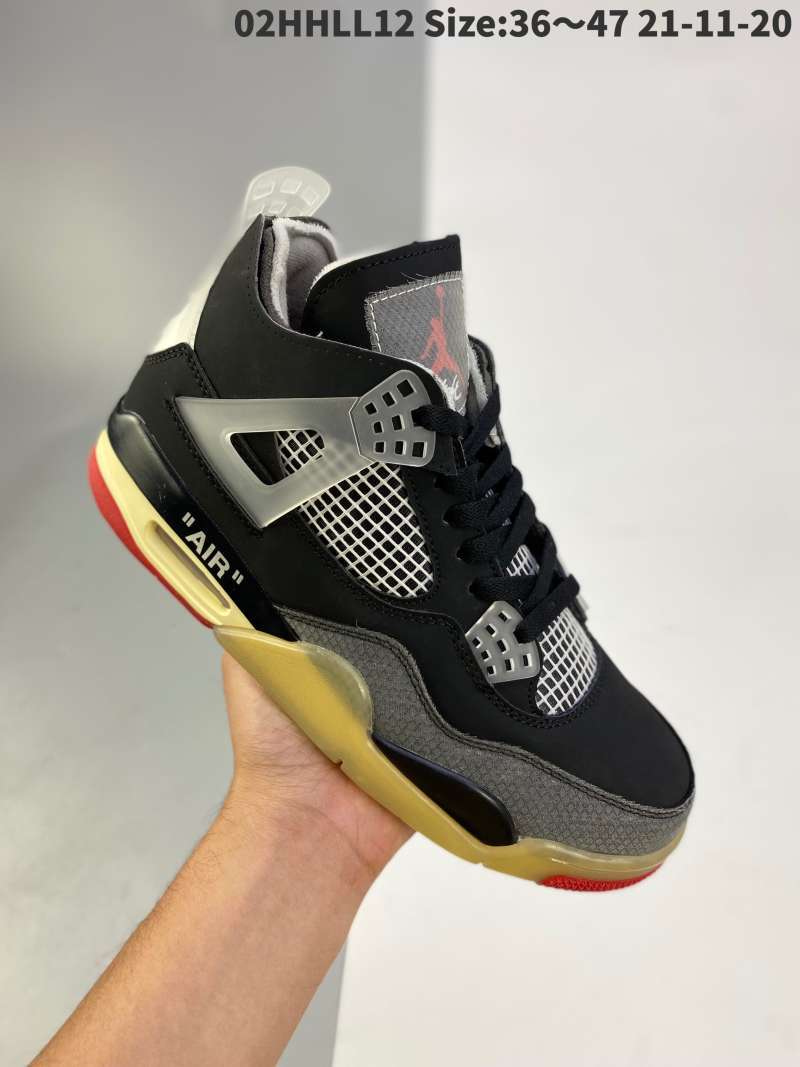 black grey red jordan 4