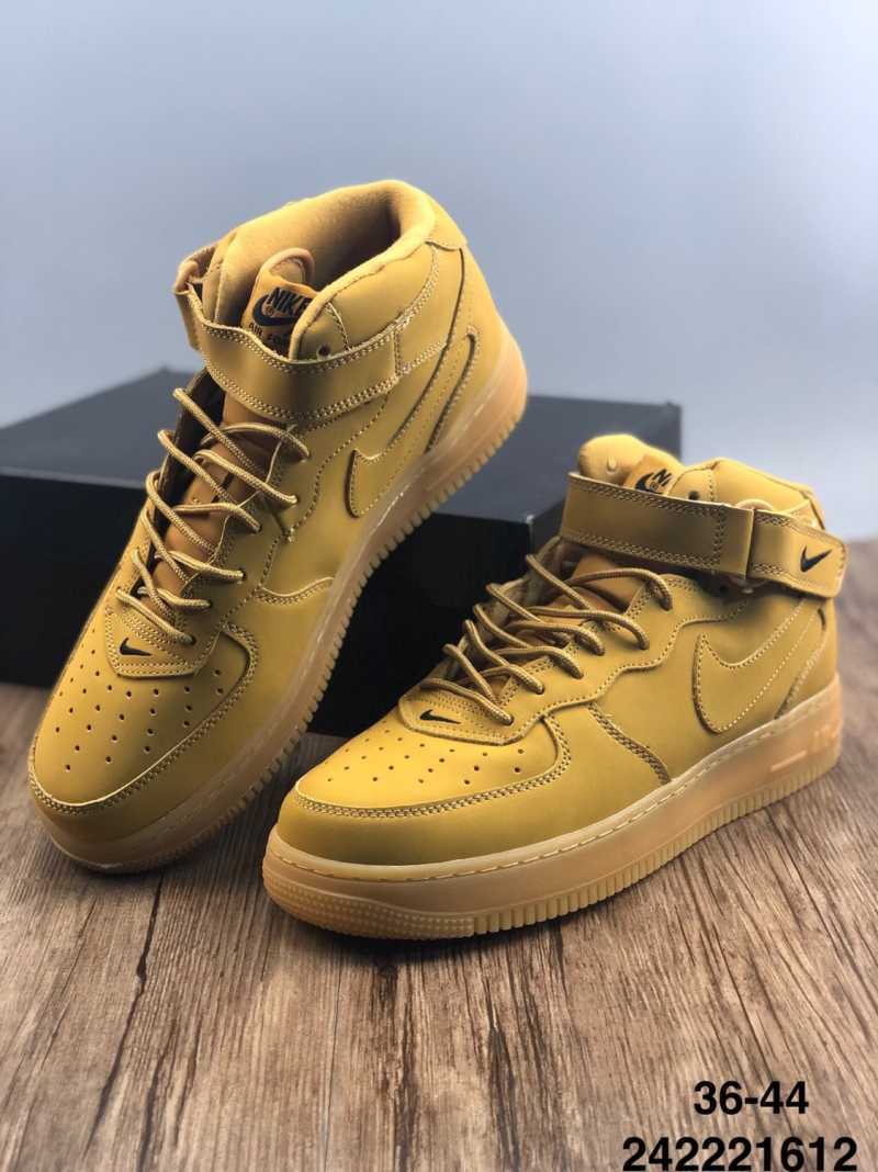 Jual Nike wheat Nike Air Force 1 high lv8 flat air force one classic  versatile board shoe wheat yellow @ 216 24221612 - 38 di Seller Cai Wu  Official Store - Indonesia | Blibli