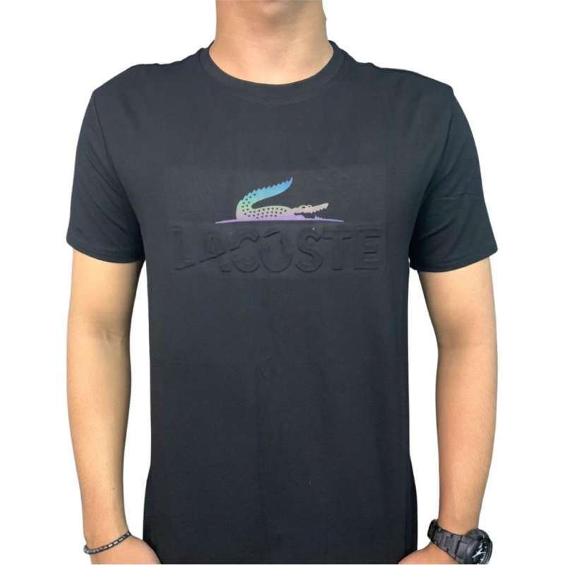 T-Shirt Kaos Lacoste Rainbow Chest Logo 