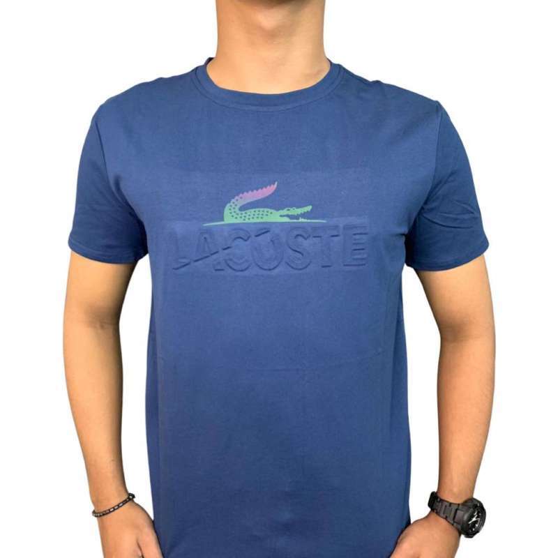 T-Shirt Kaos Lacoste Rainbow Chest Logo 