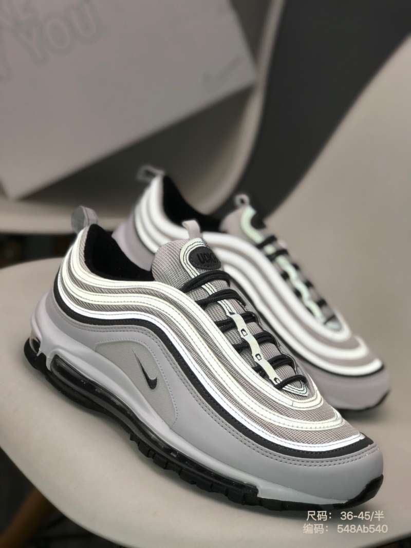 Jual 36-45 nike air max 97 full leather breathable fabric panel 3M  reflective strip retro air cushion bullet cushioning running shoe 548ab540  - 40 di Seller SNK souxing shop - | Blibli