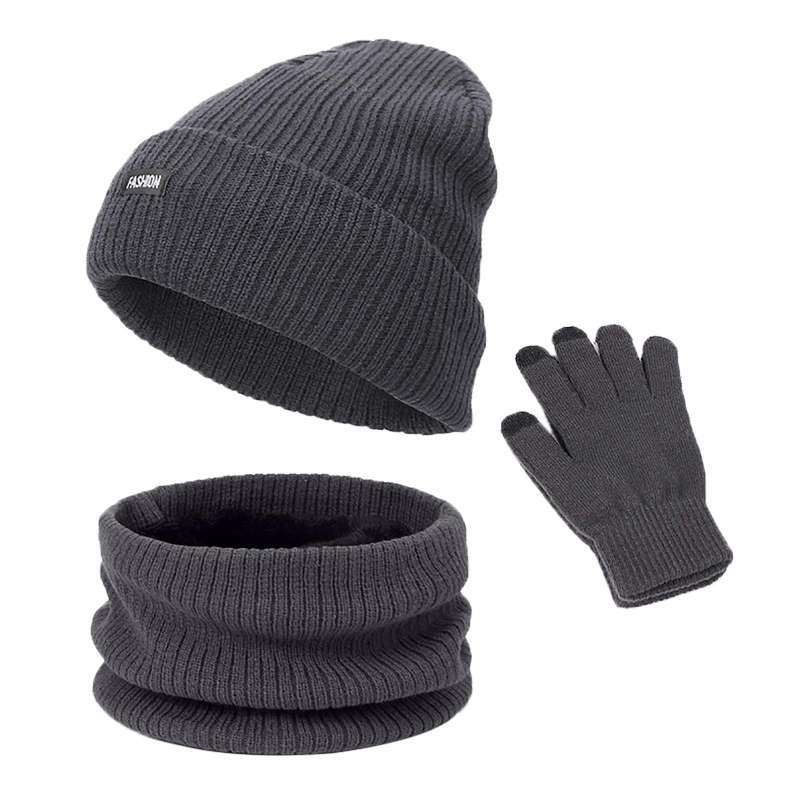 Promo Beanie Hat Scarf Gloves Set Warm 