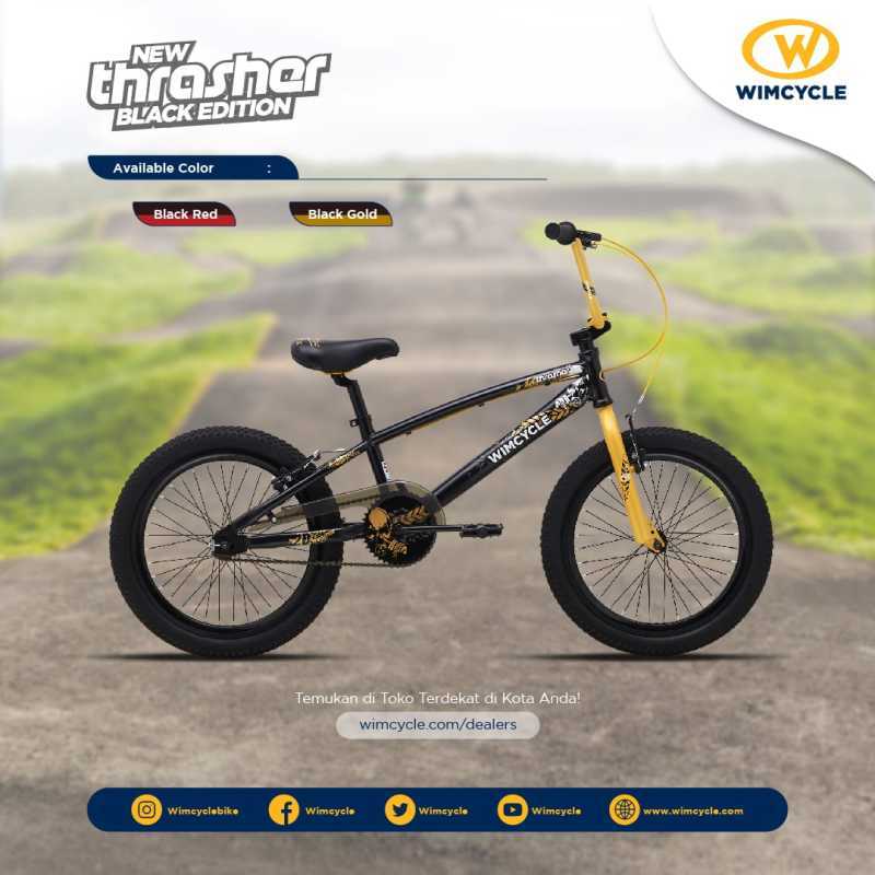 Sepeda BMX Wimcycle Thrasher Black Edition 20 Inch