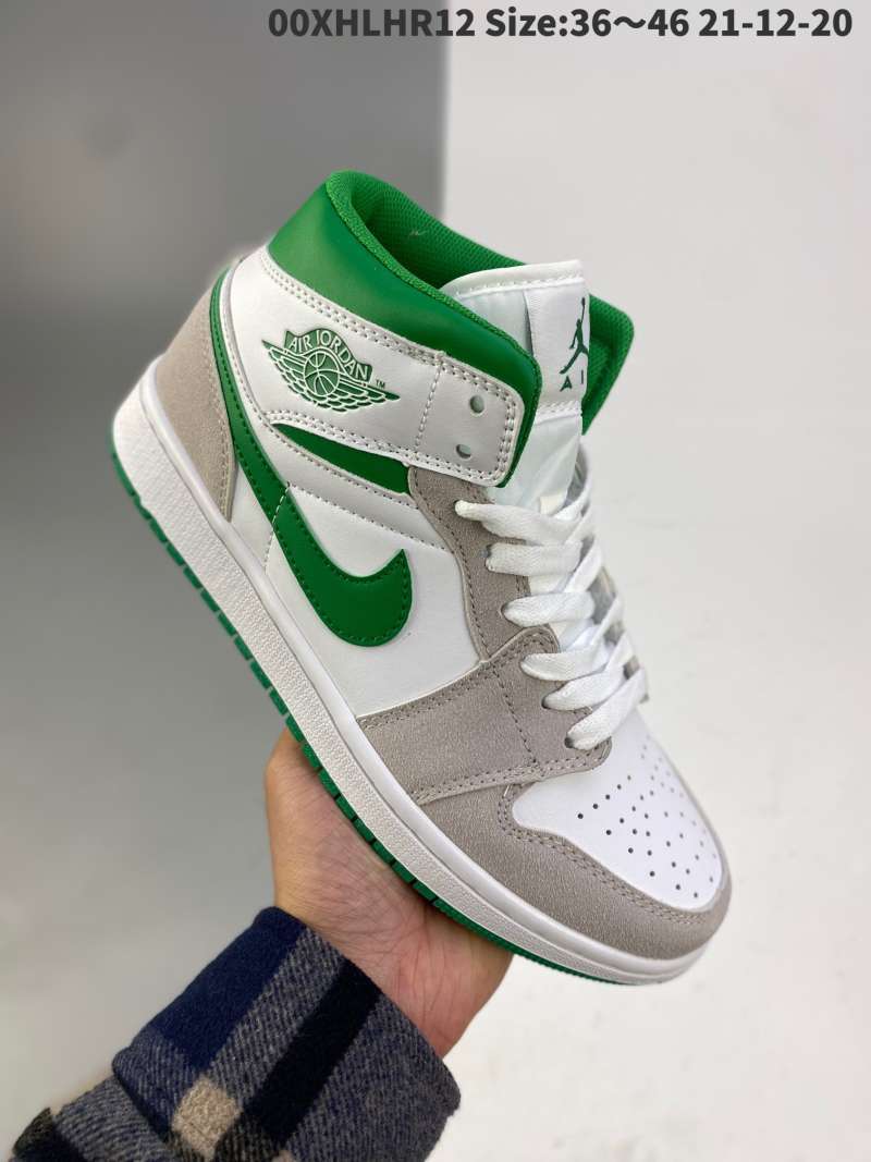 grey and green jordan 1