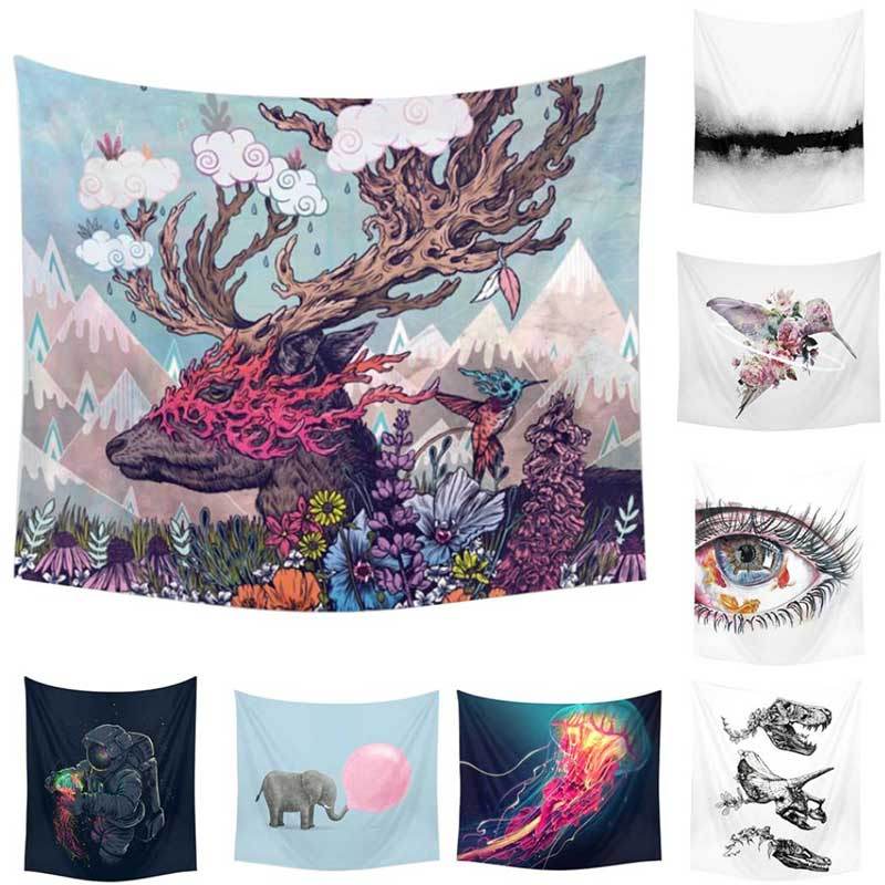 Jual Bluelans 2 Bohemian Wall Decor Jellyfish Deer Eye Tapestry
