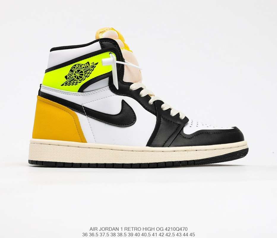 Jual Original NIKE AIR JORDAN 1 high og volt gold fluorescent yellow black  toe full p NIKE AIR of shoes the classic NIKE AIR JORDAN 1 high is based on  - 41