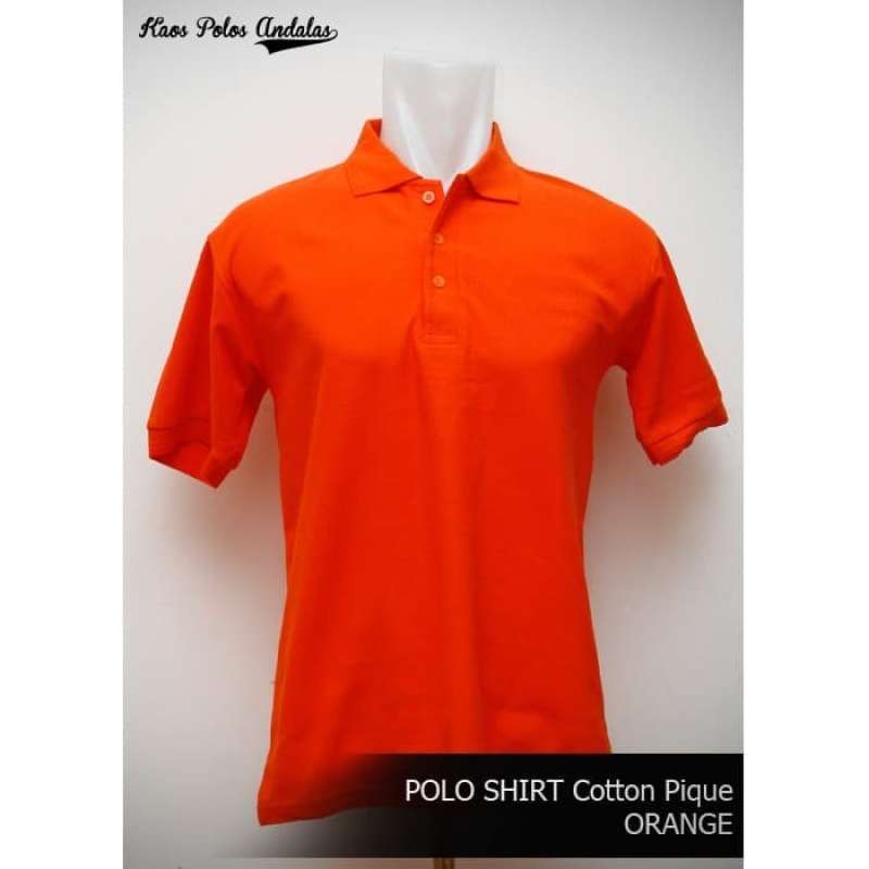 Jual Kaos Polos Polo Cotton Pique Orange Di Seller Andalasclothing