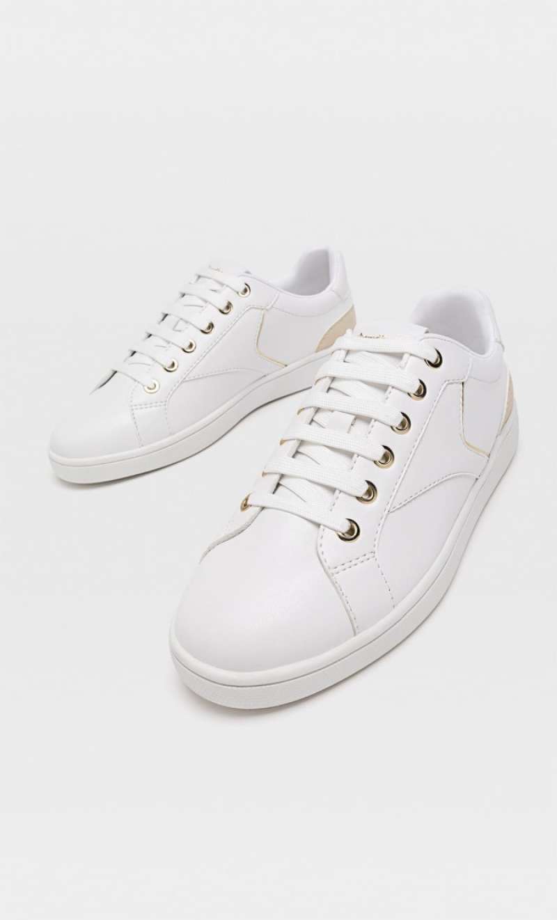 White trainers with heel detail 