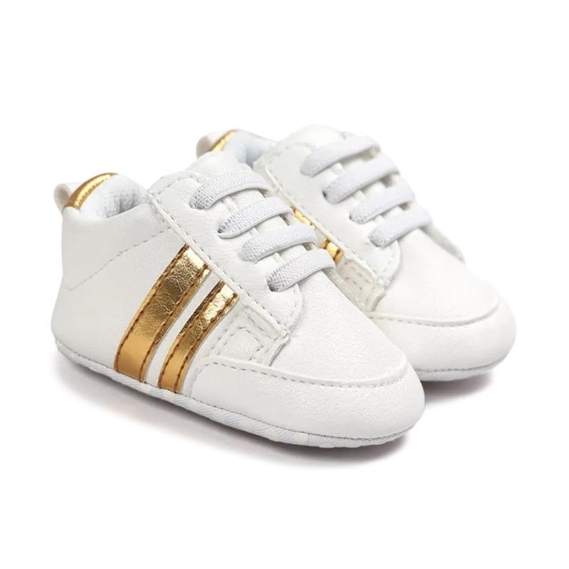 Jual Cartoon Kids Sepatu Prewalker Sneaker Bayi List Gold Online