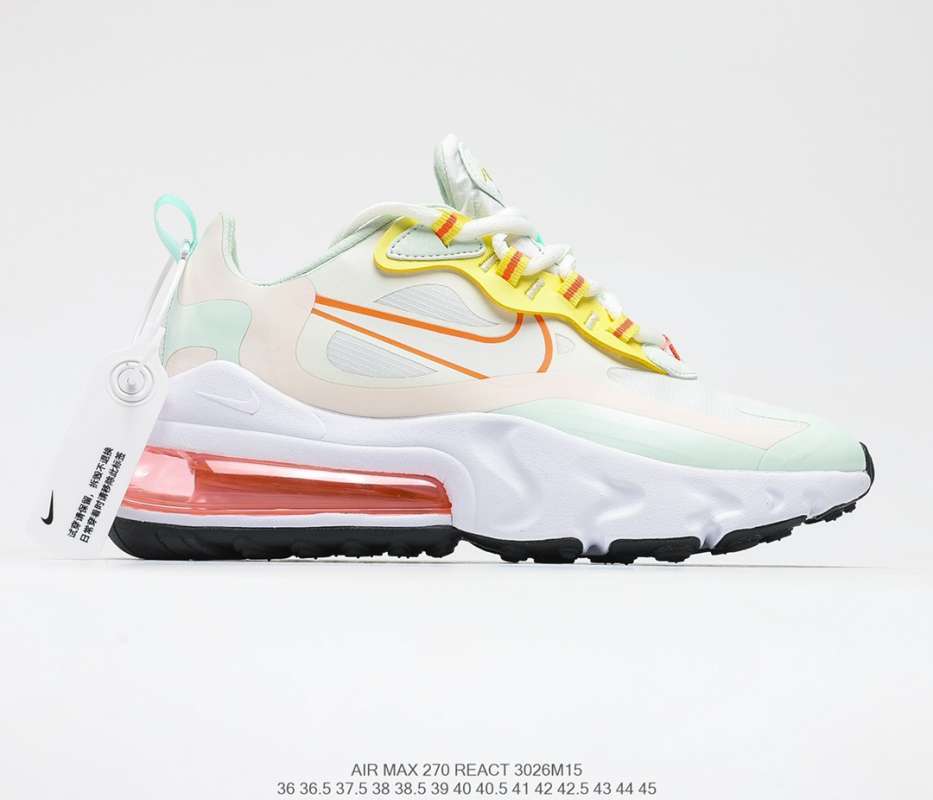 nike 270 react white yellow